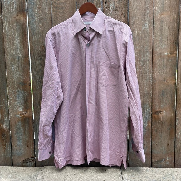 Ermenegildo Zegna Other - ERMENEGILDO ZEGNA Men’s Red Blue Long Sleeve Button Down Dress Shirt Size XL